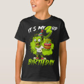It's My 3rd Birthday Zombie 3 Years Old Happy Hall T-shirt (Voorkant)