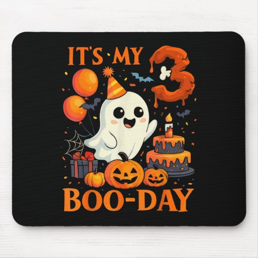 It's My 3rd Boo-day Birthday Halloween Ghost 3 Yea Muismat (Voorkant)