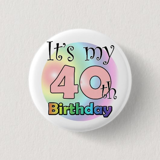 It's my 40th Birthday (Pink) Ronde Button 3,2 Cm (Voorkant)