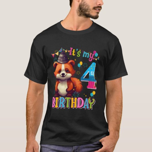 Its My 4Th 4 Red Panda T-shirt (Voorkant)