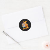Its My 4th Birthday Dinosaur Skeleton Mummy Hallow Ronde Sticker (Envelop)