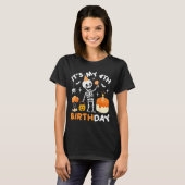 It's My 4th Birthday-funny Halloween Skeleton 4th  T-shirt (Voorkant volledig)