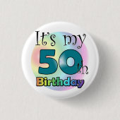It's my 50th Birthday (Blue) Ronde Button 3,2 Cm (Voorkant)