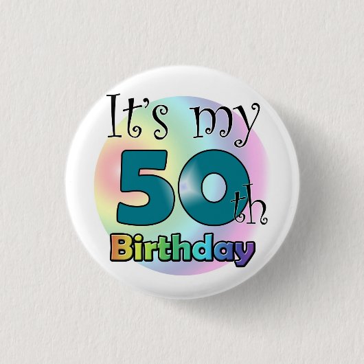 It's my 50th Birthday (Blue) Ronde Button 3,2 Cm (Voorkant)