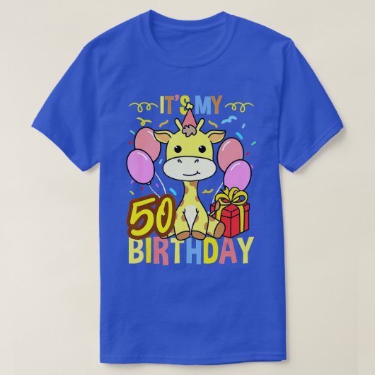 Its My 50th Birthday Giraffe Lover  T-shirt (Design voorkant)