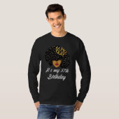 It's My 57th Birthday Black Afro Queen Birthday Fo T-shirt (Voorkant volledig)