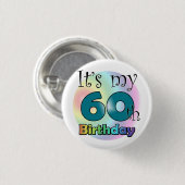 It's my 60th Birthday (Blue) Ronde Button 3,2 Cm (Voorkant /achterkant)