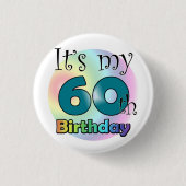 It's my 60th Birthday (Blue) Ronde Button 3,2 Cm (Voorkant)
