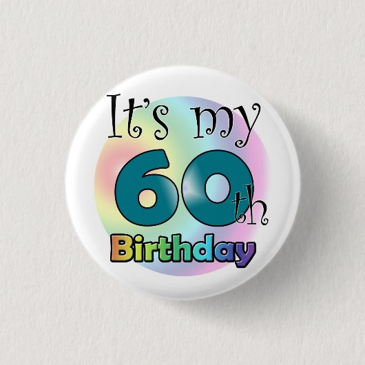 It's my 60th Birthday (Blue) Ronde Button 3,2 Cm (Voorkant)