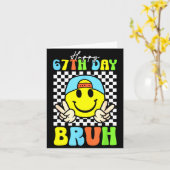 It's My 67th Day Of School Bruh Six Seven Meme Boy Kaart (Gele Bloem)