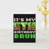Its My 6th Birthday Bruh Xel Gamer 6 Bday Gaming B Kaart (Gele Bloem)