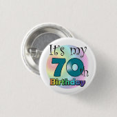 It's my 70th Birthday (Blue) Ronde Button 3,2 Cm (Voorkant /achterkant)