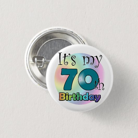 It's my 70th Birthday (Blue) Ronde Button 3,2 Cm (Voorkant /achterkant)