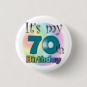 It's my 70th Birthday (Blue) Ronde Button 3,2 Cm (Voorkant)
