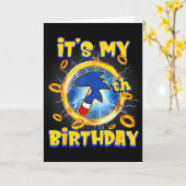 It's My 7th Birthday Boy Family Matching Party Fun Kaart (Gele Bloem)