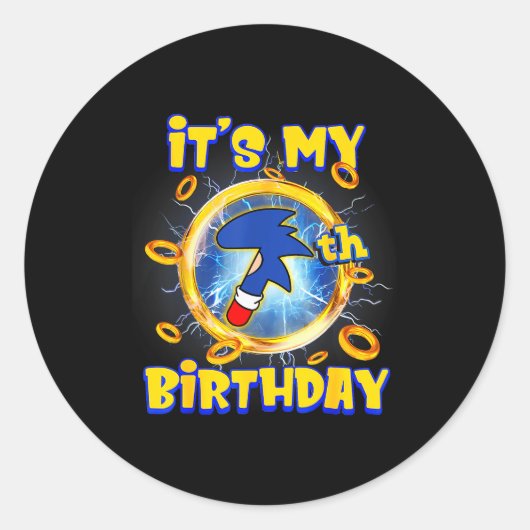 It's My 7th Birthday Boy Family Matching Party Fun Ronde Sticker (Voorkant)