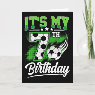 It's My 7th Birthday Boy Soccer Ball 7 Year Old Bi Kaart