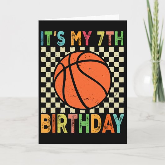 It's My 7th Birthday Sketll 7 Year Old Player Love Kaart (Voorkant)