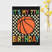 It's My 7th Birthday Sketll 7 Year Old Player Love Kaart (Gele Bloem)