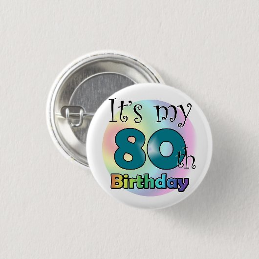 It's my 80th Birthday (Blue) Ronde Button 3,2 Cm (Voorkant /achterkant)