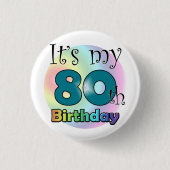 It's my 80th Birthday (Blue) Ronde Button 3,2 Cm (Voorkant)