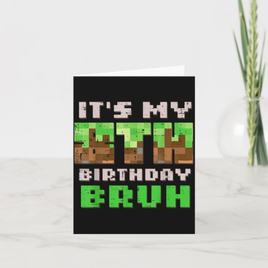 Its My 8th Birthday Bruh Xel Gamer 8 Bday Gaming B Kaart (Voorkant)