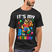 Its My 8th Birthday Building Brick 8 Years Old Boy T-shirt (Voorkant)