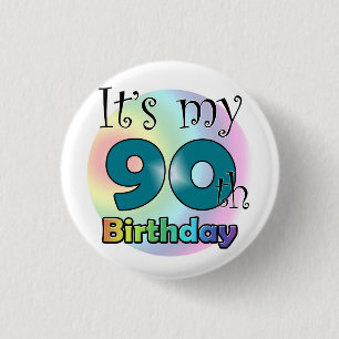 It's my 90th Birthday (Blue) Ronde Button 3,2 Cm