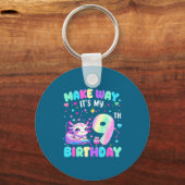 It's My 9th Birthday Girl Cute Axolotl 9 Year Old  Sleutelhanger (Voorkant)