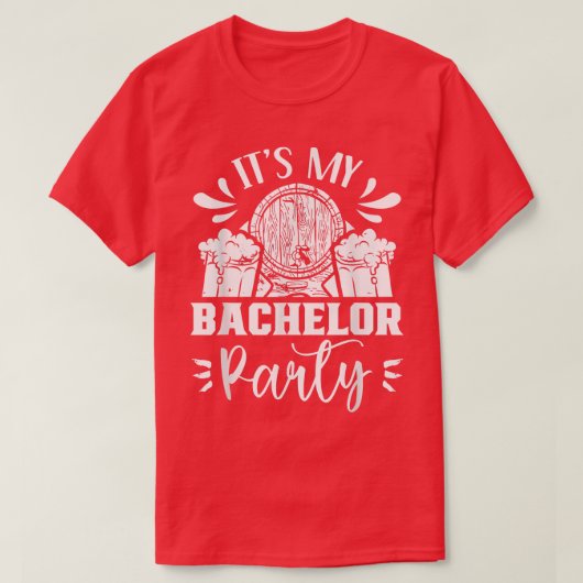 Its My Bachelor Party Groom Bride Team T-shirt (Design voorkant)