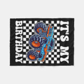 It's My Birthday Boy Monster Truck Bday Party Kids Fleece Deken (Voorkant (Horizontaal))