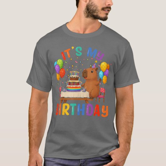 Its My Birthday Capybara Lovers Birthday Party Kid T-shirt (Voorkant)