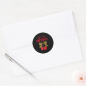 It's My Birthday Cute Cherry Leopard Coquette Bow  Ronde Sticker (Envelop)