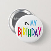 It's MY BIRTHDAY Pin Ronde Button 5,7 Cm (Voorkant /achterkant)