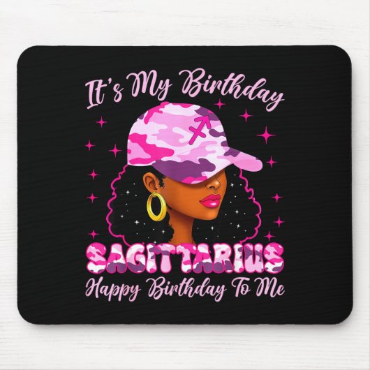 It's My Birthday Sagittarius Black Woman Nk Camo  Muismat (Voorkant)