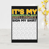 It's My Birthday Sign My Shirt Pixel Game Birthday Kaart (Gele Bloem)