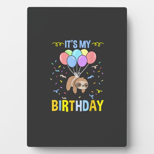 Its My Birthday Sloth T-Shirt Fotoplaat (voorkant)