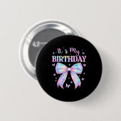 It's My Birthday Tie Dye Coquette Bow Butterfly Bi Ronde Button 5,7 Cm (Voorkant /achterkant)