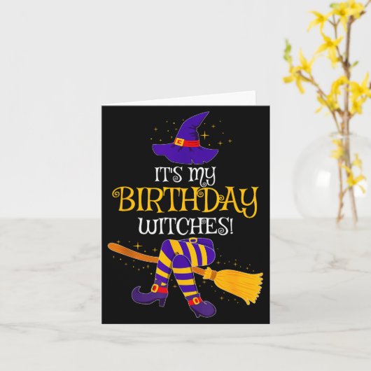 It's My Birthday Witches! Family Matching Costume  Kaart (Gele Bloem)