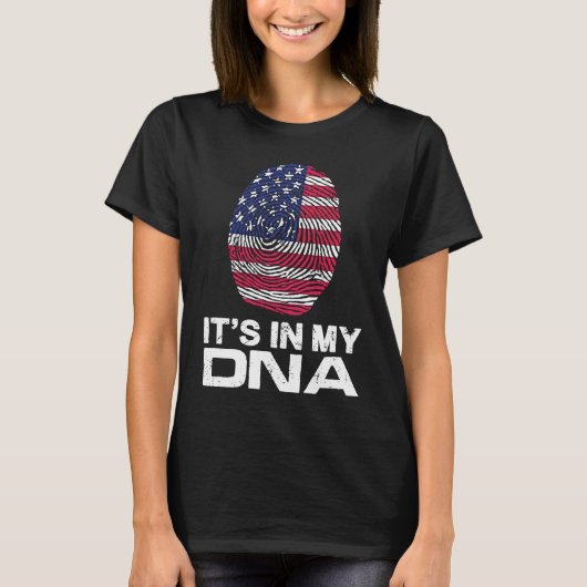 IT'S MY DNA IN Flag National Pride Fingerprint Nat T-shirt (Voorkant)