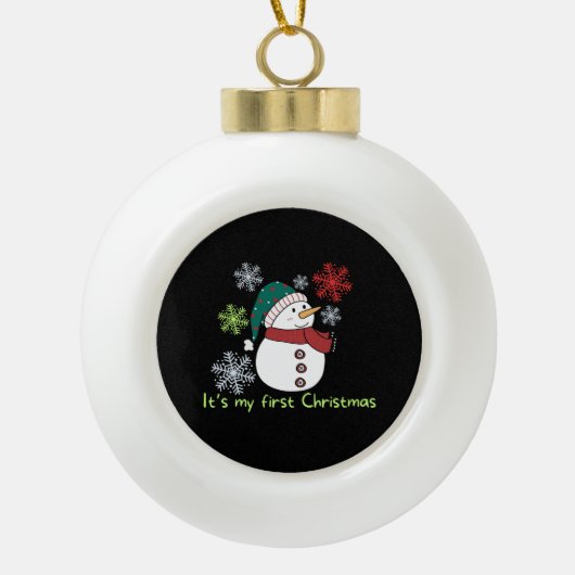 It's my first Christmas Keramische Bal Ornament (Voorkant)
