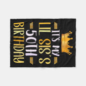 It's My Lil Sis's 50th Birthday Happy 50 Years Old Fleece Deken (Voorkant (Horizontaal))