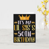 It's My Lil Sis's 50th Birthday Happy 50 Years Old Kaart (Gele Bloem)