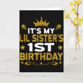 Its My Lil Sisters 1st Birthday Happy Birthday 1 Y Kaart (Gele Bloem)