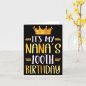 It's My Nana's 100th Birthday Happy 100 Years Old Kaart (Gele Bloem)