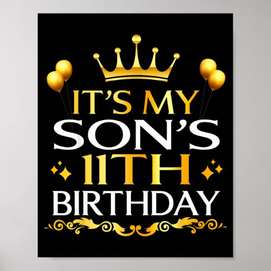 Its My Sons 11th Birthday Happy Birthday 11 Years  Poster (Voorkant)