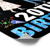 It's My Son's 20th Birthday Happy 20 Years Old Boy Poster (Hoek)