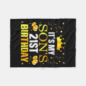 It's My Son's 21st Birthday Happy Birthday 21 Year Fleece Deken (Voorkant (Horizontaal))