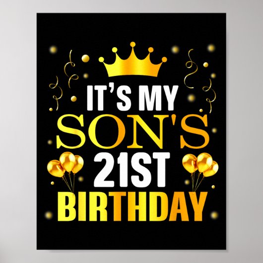 It's My Son's 21st Birthday Happy Birthday 21 Year Poster (Voorkant)