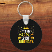 It's My Son's 21st Birthday Happy Birthday 21 Year Sleutelhanger (Voorkant)